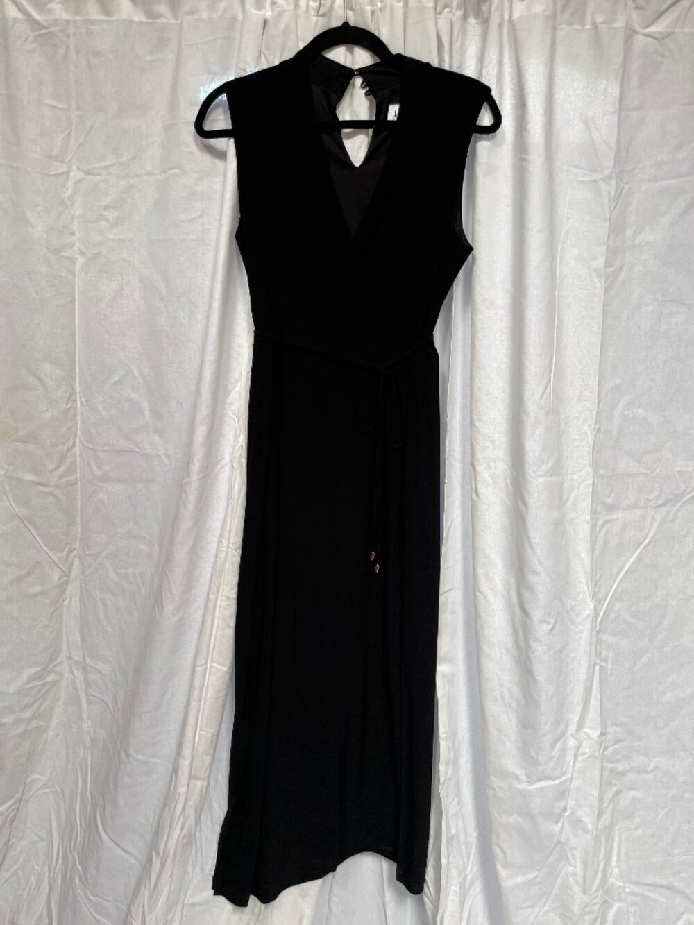 Joseph Ribkoff Black Sleeveless V-Neck Maxi Dress Gown Size 10